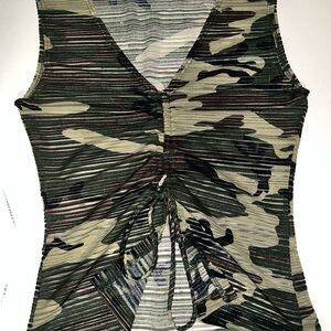 Y2K Camouflage Sleeveless Top